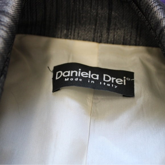 Italian made women’s jacket, textured blue fabric - Picture 2 of 9